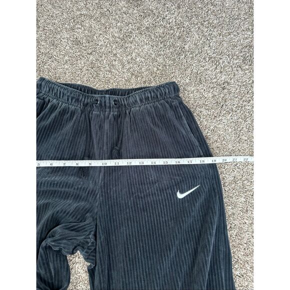 Nike Sportswear Velour Wide-Leg Pants Sweatpants Pull on Ribbed Black Women’s S - Picture 5 of 13